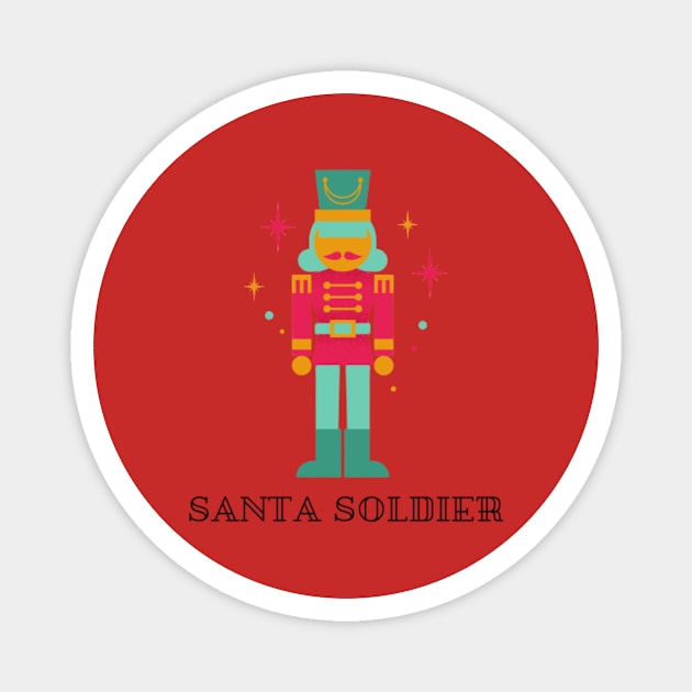 Christmas Santa Soldier Magnet by Christamas Clothing